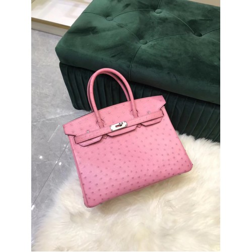 Hermes Birkin Bag Cuero original Piel de avestruz HBK2530 rosa