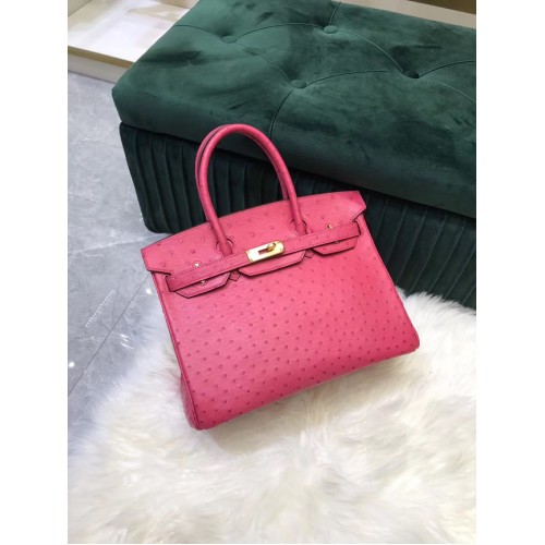 Bolso Hermes Birkin Piel de avestruz original HBK2530 rosa