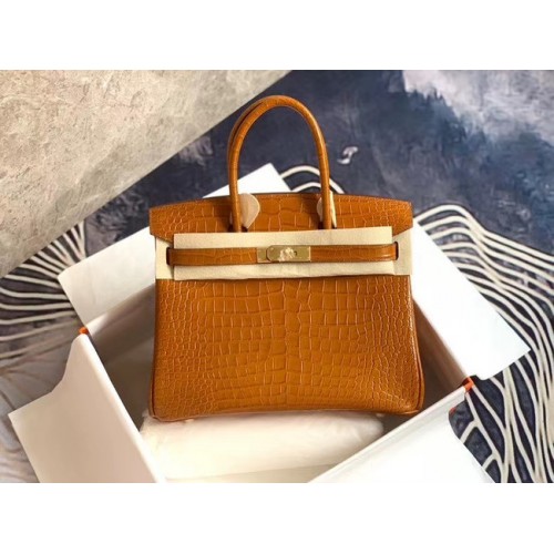 Hermes Birkin Bag Original cuero cocodrilo HBK35 marrón