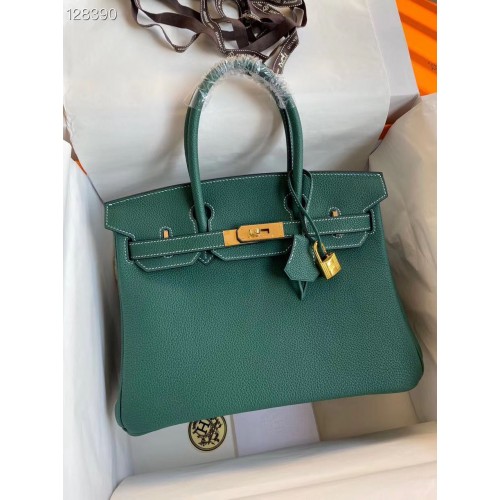 Hermes Birkin Bolso Original Togo Cuero 17825 Verde Hermes Birkin Bolso Original Togo Cuero 17825 Verde