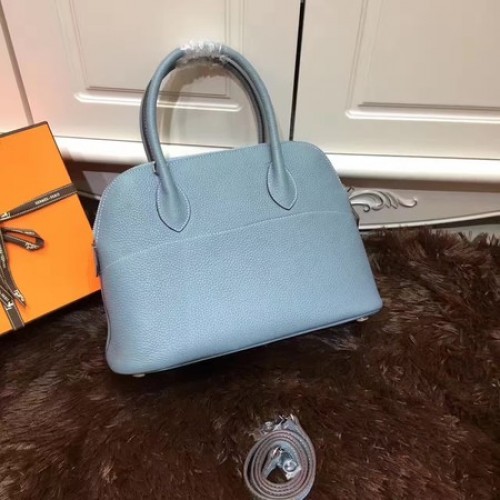 Hermes Bolide 31CM Bolso tote de piel de becerro B3302 Azul claro