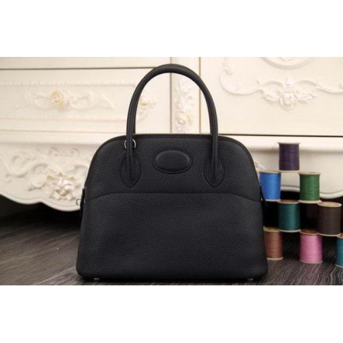 Hermes Bolide 31CM bolso de mano de cuero original negro