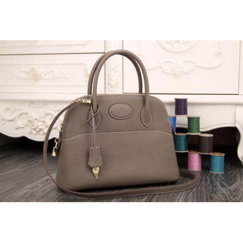 Hermes Bolide 31CM Bolso de cuero original gris