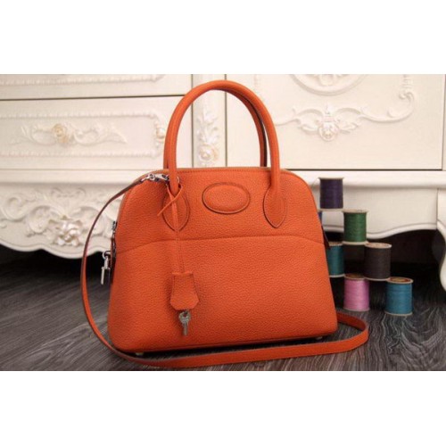 Hermes Bolide 31CM Bolso de mano de cuero original naranja