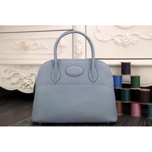 Bolso tote de cuero original Hermes Bolide 31CM Azul cielo