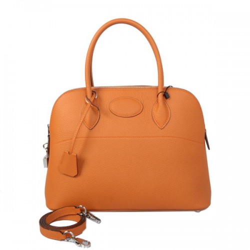 Hermes Bolide 31CM Bolsas de asas de piel de becerro naranja