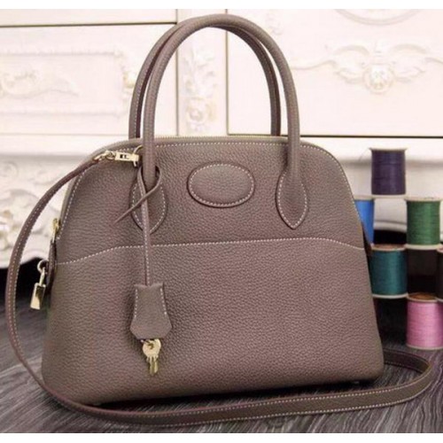 Hermes Bolide 37CM Bolso tote de piel de becerro B1004 Gris