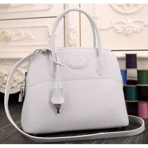 Hermes Bolide 37CM Bolso tote de piel de becerro B1004 Blanco
