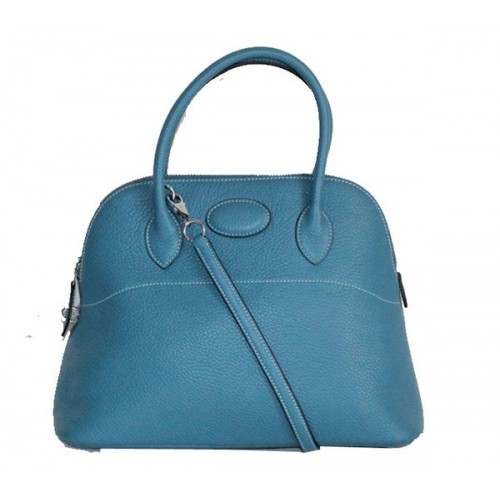 Hermes Bolide 37CM Bolsos de mano de piel de becerro H509084 Azul