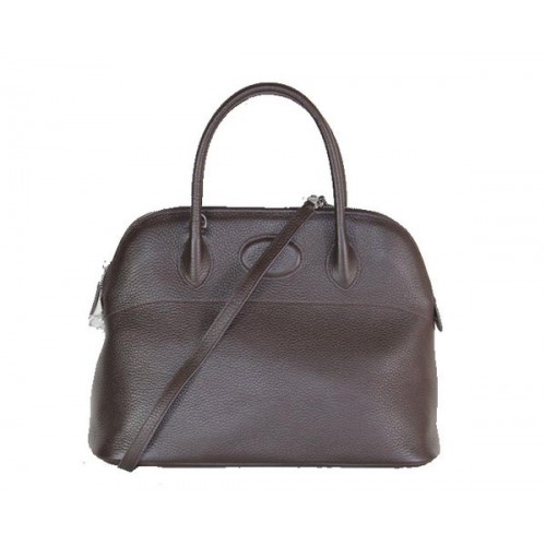 Hermes Bolide 37CM piel de becerro bolsas de asas de cuero H509084 marrón