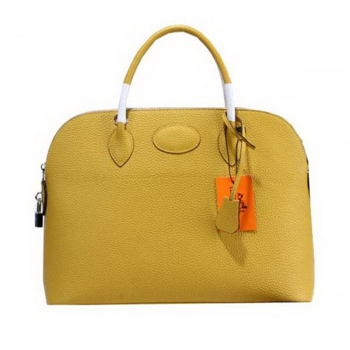 Hermes Bolide 37CM Bolsos de mano de piel de becerro H509084 Amarillo