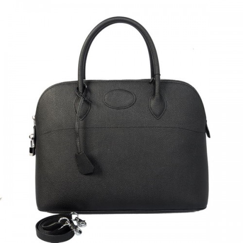 Hermes Bolide 37CM Tote Bolsas de piel de becerro Negro