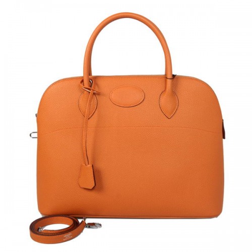 Hermes Bolide 37CM Bolsas de asas de piel de becerro naranja