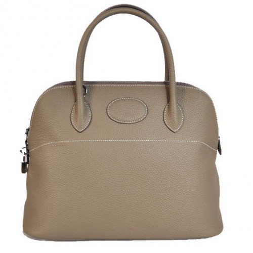 Hermes Bolide 37CM Tote Bolsas Clemence H1037 Gris