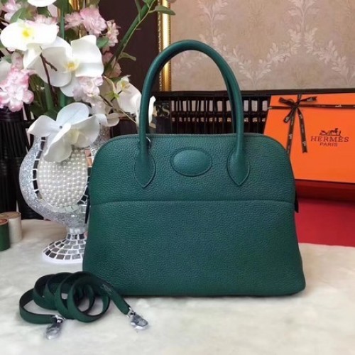 Bolso tote de cuero original Hermes Bolide B1007 Atrovirens