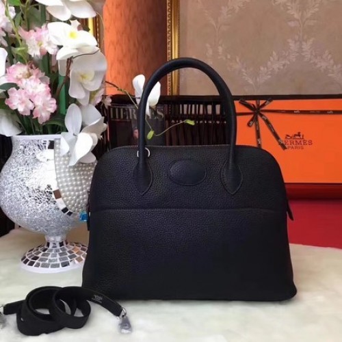 Hermes Bolide bolso de mano de cuero original B1007 negro