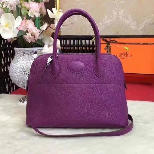 Hermes Bolide bolso de mano de cuero original B1007 púrpura