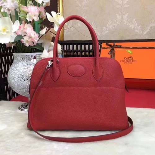 Hermes Bolide bolso de mano de cuero original B1007 rojo