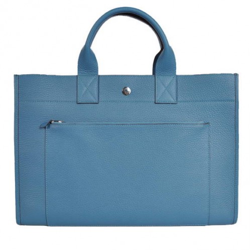 Hermes Maletín 40CM Bolsa Clemencia Cuero Azul