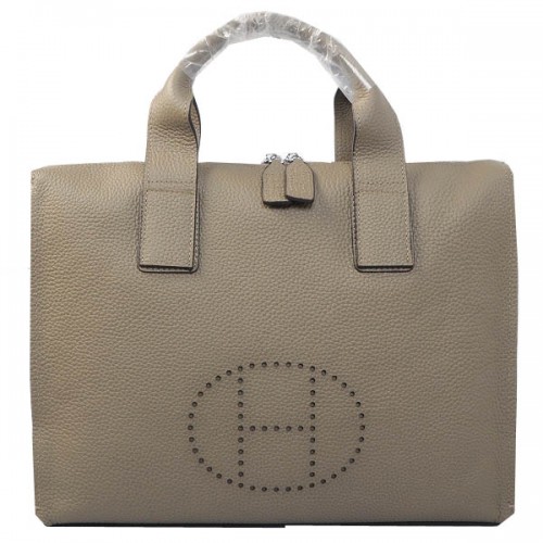 Hermes Maletín Original Granulado Cuero H8813 Gris