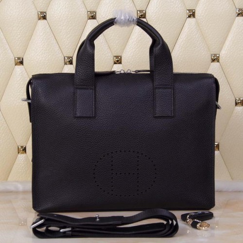 Maletín Hermes Original Cuero Granulado H8813T Negro