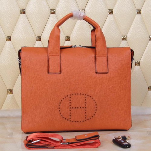 Maletín Hermes Original Cuero Granulado H8813T Naranja