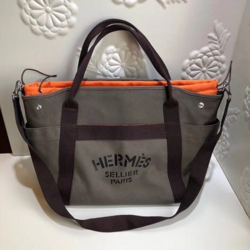Hermes Canvas Shopping Bag H0734 Caqui