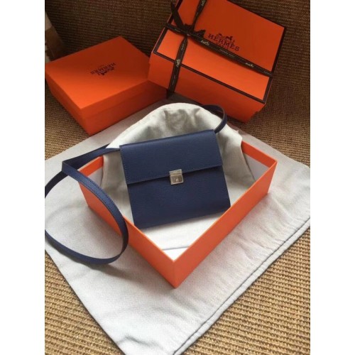 Hermes Clutch Epsom piel de becerro H0589 Azul oscuro