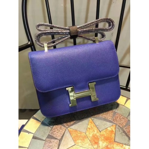 Hermes Constance Bolsa de cuero de piel de becerro H9978 Azul