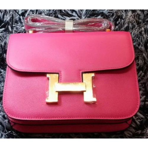 Hermes Constance Bolso Litchi Cuero H9998 Rosa