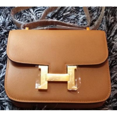 Hermes Constance Bolsa Litchi Cuero H9998 Trigo