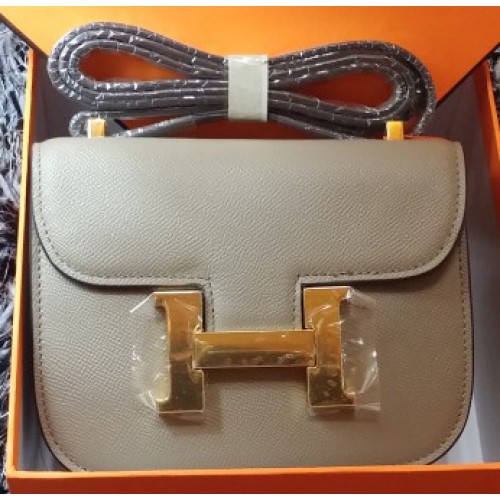 Hermes Constance Bolso Litchi Cuero H9999L Gris