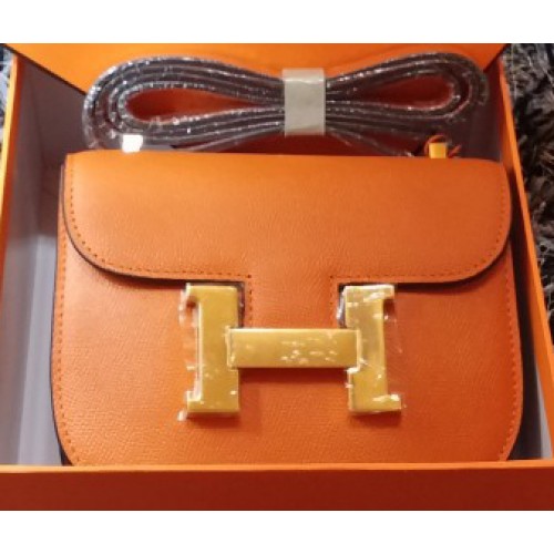 Hermes Constance Bolsa Litchi Cuero H9999L Naranja