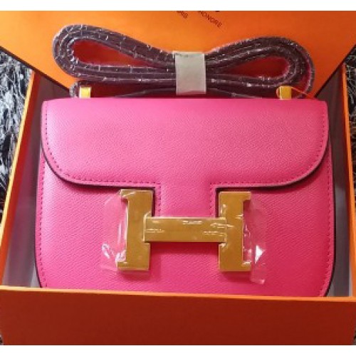 Hermes Constance Bolso Litchi Cuero H9999L Rosa