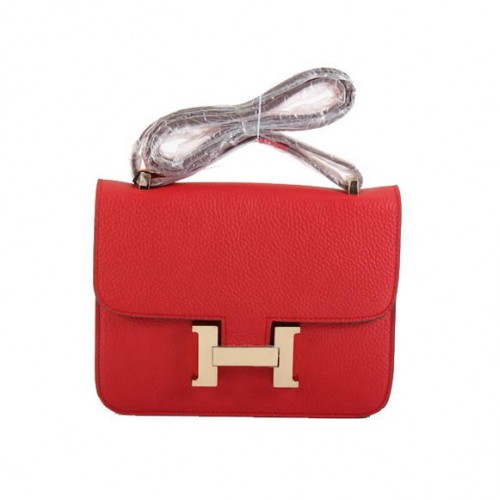 Hermes Constance Bolso Togo Cuero 1622S Rojo Dorado