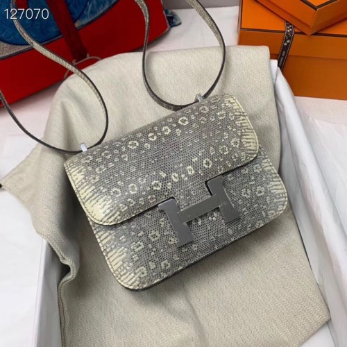 Hermes Constance Bolsa Togo Origianl Lizard Cuero H9999 Gris