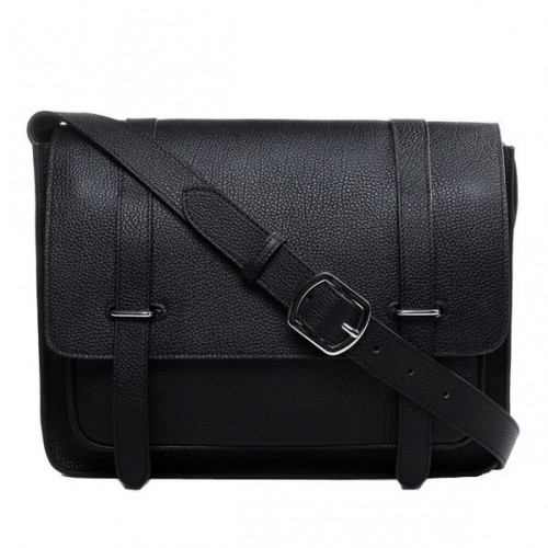 Hermes Etriviere Messenger Bag Togo Cuero H1069 Negro