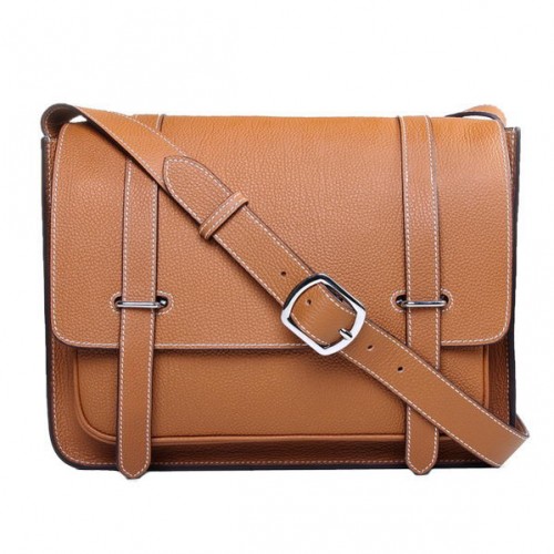 Hermes Etriviere Messenger Bag Togo Cuero H1069 Trigo