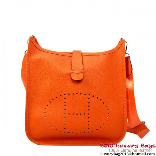 Hermes Evelyn Bolsa de piel de becerro H1188 Naranja