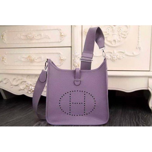 Hermes Evelyne 28cm Messenger Bag Cuero Original H1188 Lavanda