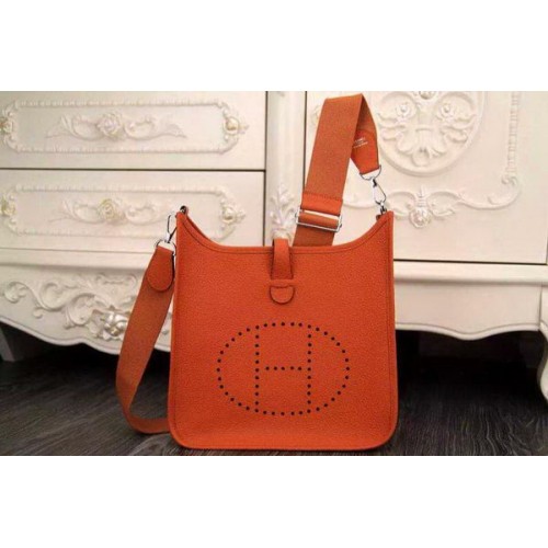 Hermes Evelyne 28cm Messenger Bag Cuero Original H1188 Naranja