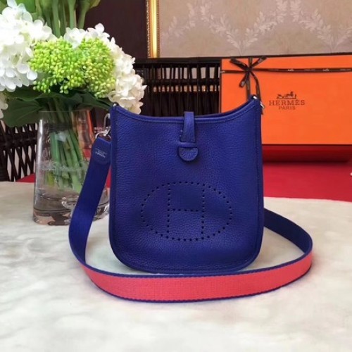 Hermes Evelyne mini 17cm Messenger Bag Piel de becerro original H1187 Azul