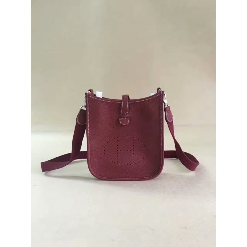 Hermes Evelyne original togo cuero mini bolso de hombro H15698 Borgoña