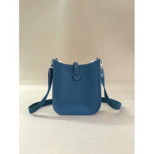 Hermes Evelyne original togo cuero mini bolso de hombro H15698 azul