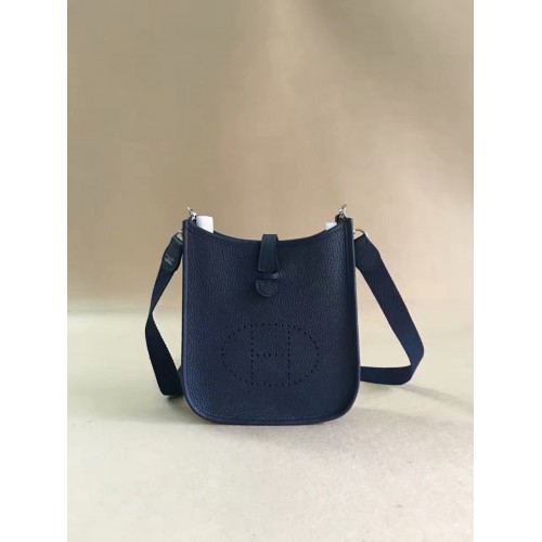 Hermes Evelyne original togo cuero mini bolso de hombro H15698 azul oscuro