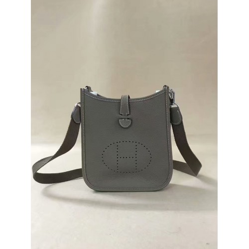 Hermes Evelyne original togo cuero mini bolso de hombro H15698 gris oscuro