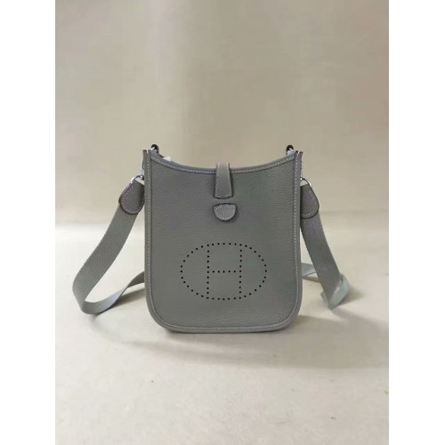 Hermes Evelyne original togo cuero mini bolso de hombro H15698 gris claro