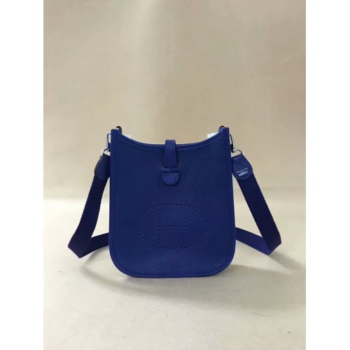 Hermes Evelyne original togo cuero mini bolso de hombro H15698 azul óptico