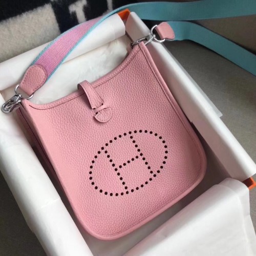 Hermes Evelyne original togo cuero mini bolso de hombro H15698 rosa