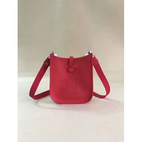 Hermes Evelyne original togo cuero mini bolso de hombro H15698 rojo